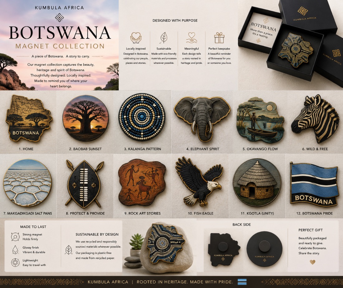 Botswana cultural product concepts — the magnet collection